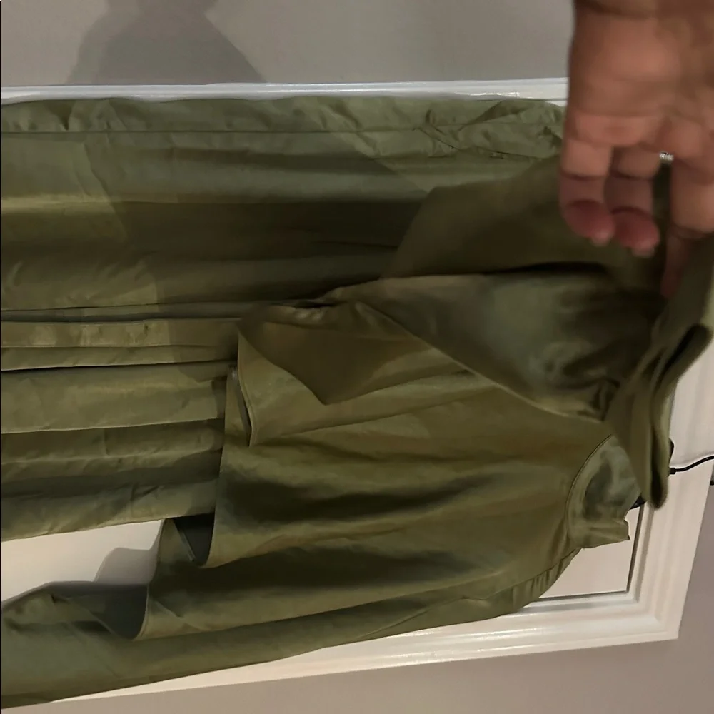 Akira Olive Green Satin Two-Piece Set - Picture 3 of 4